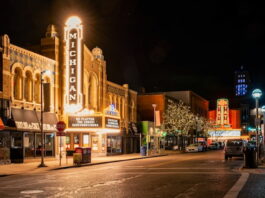 Michigan Theater and State Theater in Ann Arbor, Michigan.